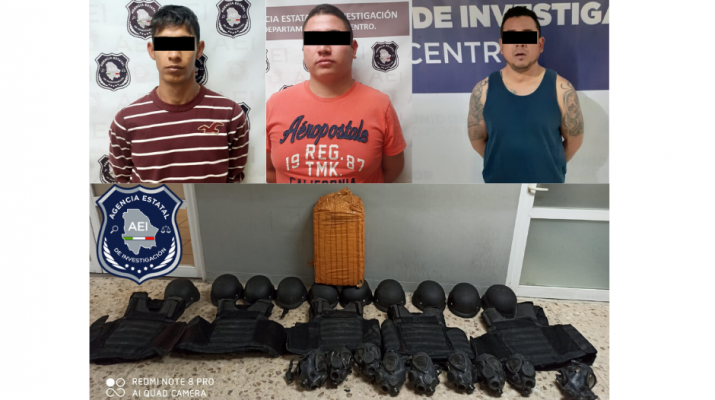 Detienen a miembros de grupo criminal con droga y equipos tácticos