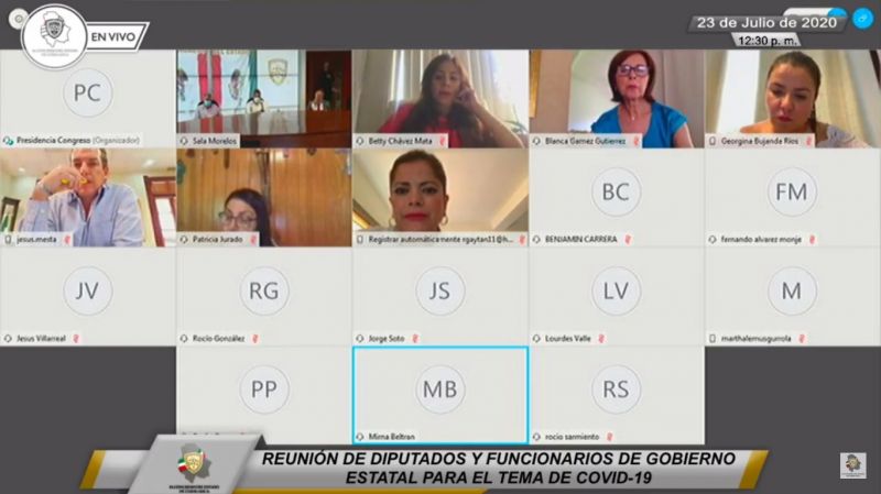 En reunión virtual analizan diputados y diputadas la situación actual por el COVID-19 en el Estado