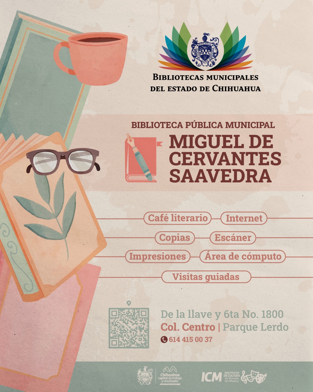 Invita Municipio a descubrir actividades de la Biblioteca Pública Miguel de Cervantes Saavedra