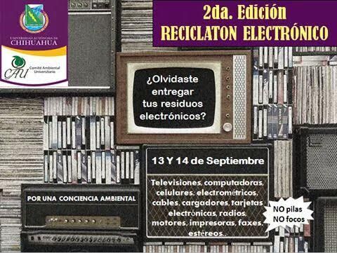 Invita Comité Ambiental Universitario a reciclar artículos electrónicos el día 14