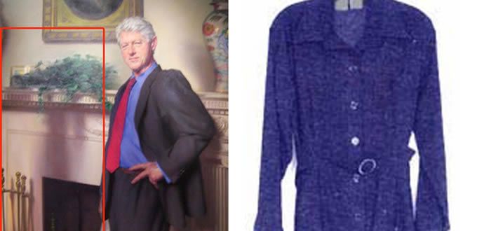 La imagen escondida en el retrato oficial de Clinton: el vestido de Lewinsky