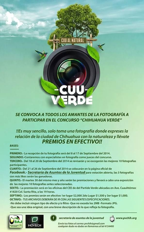 Convoca el Partido Verde Ecologista a concurso de fotografía