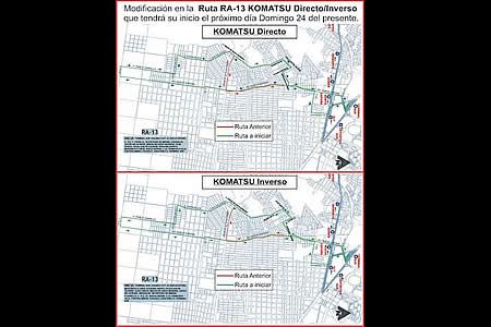 Modifican Ruta Alimentadora 13 Komatsu