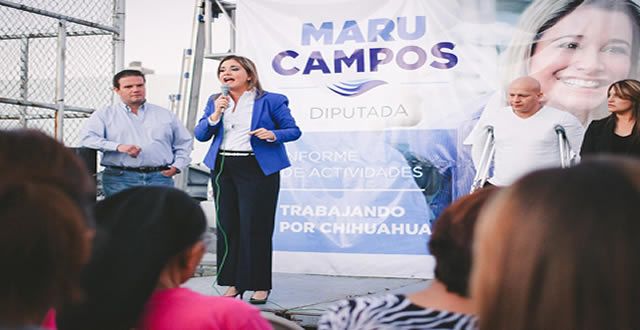 Presenta informe Maru Campos en Campo Bello