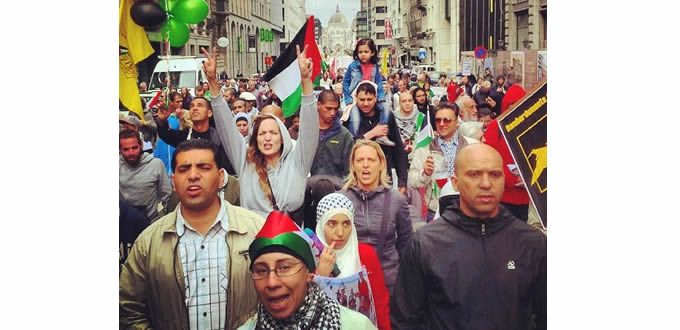 Miles marchan en Bélgica para exigir el fin del bloqueo a Gaza