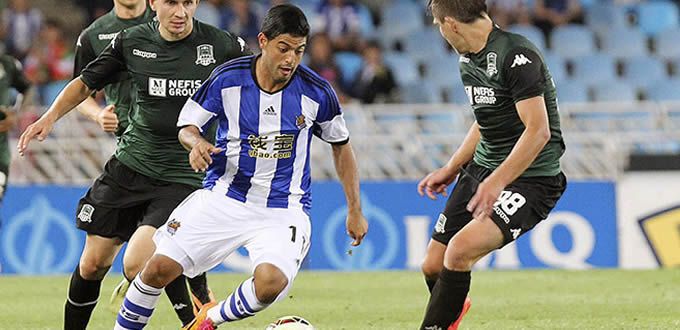 Vela presente en triunfo de la Real Sociedad en Europa League