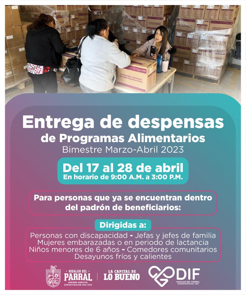 Entregará DIF Municipal despensas de marzo - abril