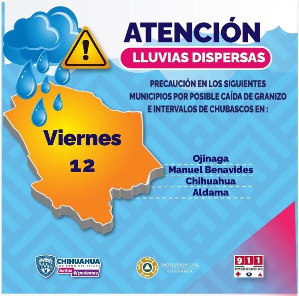 Alertan por temporal lluvioso durante el fin de semana